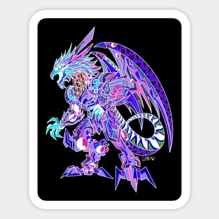 diamond quetzalcoatl mecha dragon ecopop robot mexican pattern art Sticker